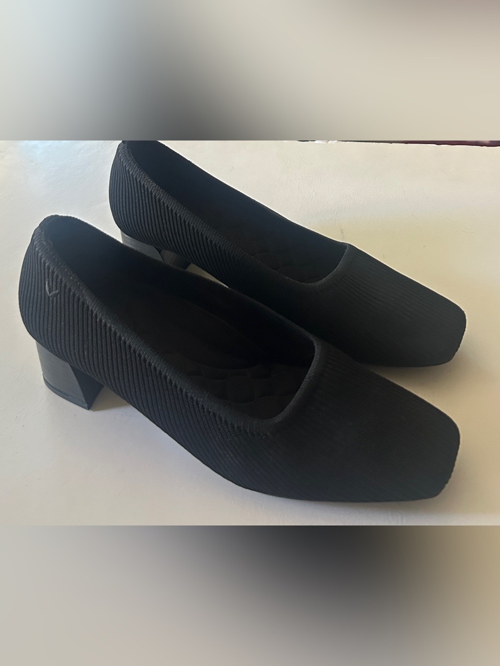 Vivaia Square Toe Chunky Heel Black 9